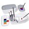 Paint Brush Cleaner - Paint Brush Holder with Palette and Handle, Paint Brush Rinser for Acrylic, Watercolor, and Water-Based Paints, Painting Art Supply Storage Organizer (White+Grey)